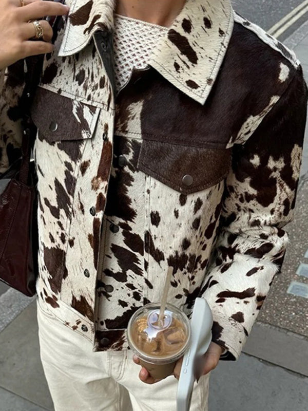 Jackets - Casual Cow Print Jacket - Phelps Outerwear