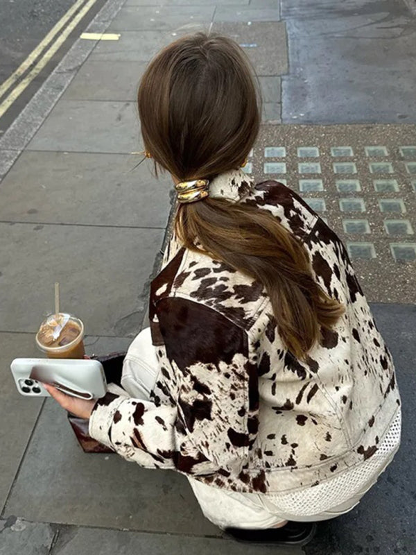 Jackets - Casual Cow Print Jacket - Phelps Outerwear