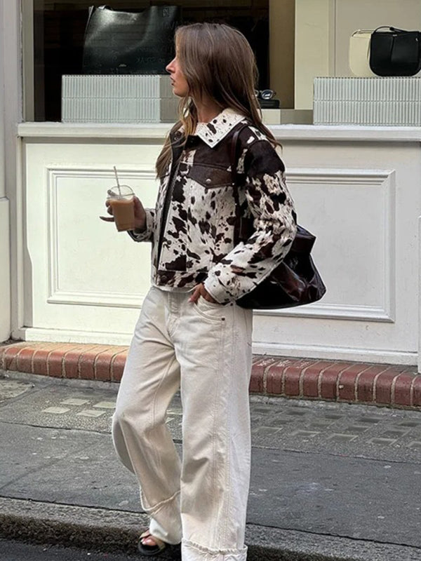 Jackets - Casual Cow Print Jacket - Phelps Outerwear