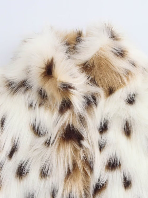 Jackets - Leopard Faux Fur Jacket for Women