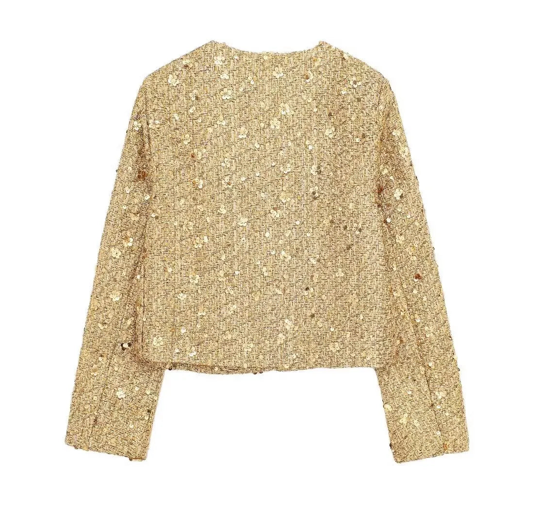 Jackets- Sparkle Sequin Zip-Up Party Jacket