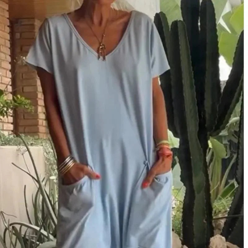 Jumpsuits - Casual White V-Neck Jumpsuit for Relaxed Style