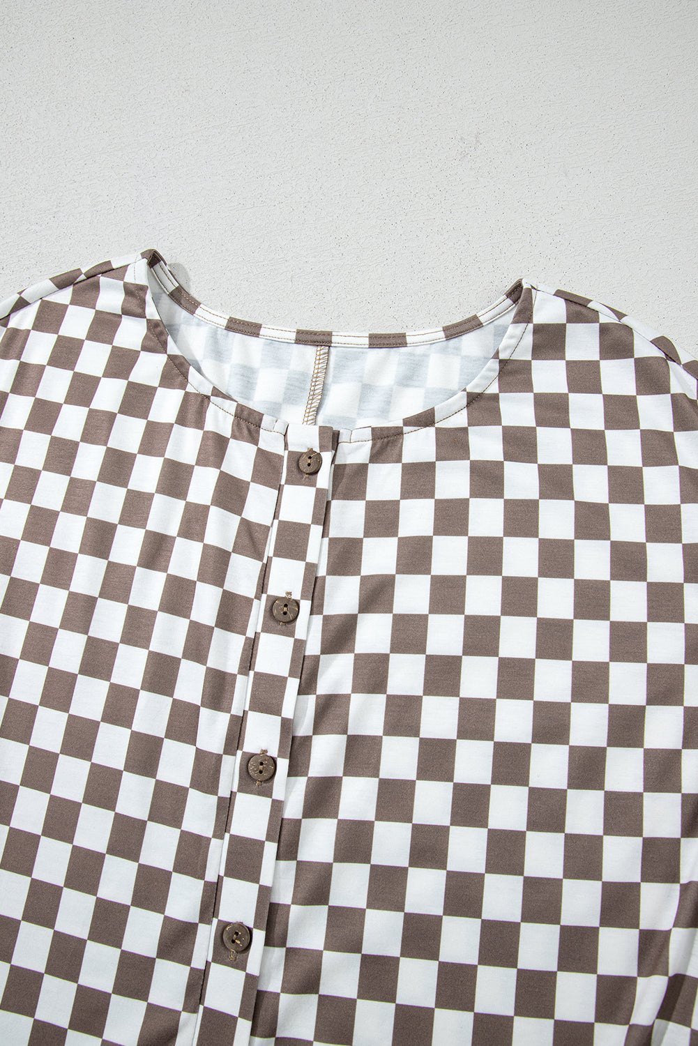 Jumpsuits & Rompers - Checkered Wide-Leg Jumpsuit