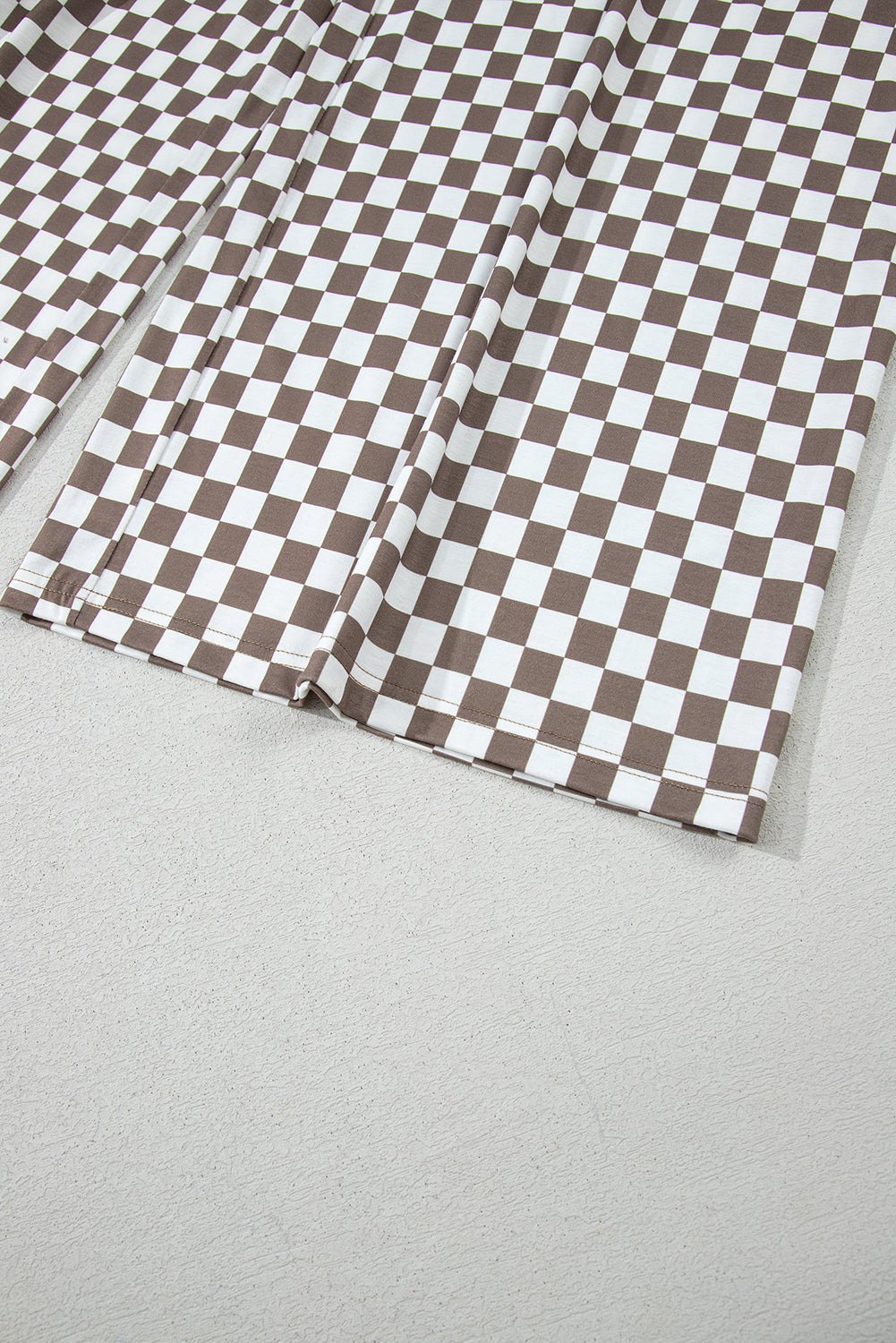 Jumpsuits & Rompers - Checkered Wide-Leg Jumpsuit