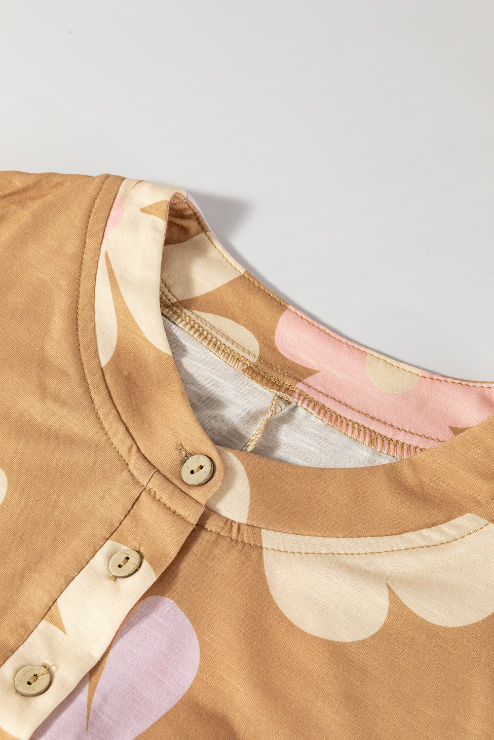 Jumpsuits & Rompers - Floral Buttoned Jumpsuit - Casual Wide-Leg Outfit for Women