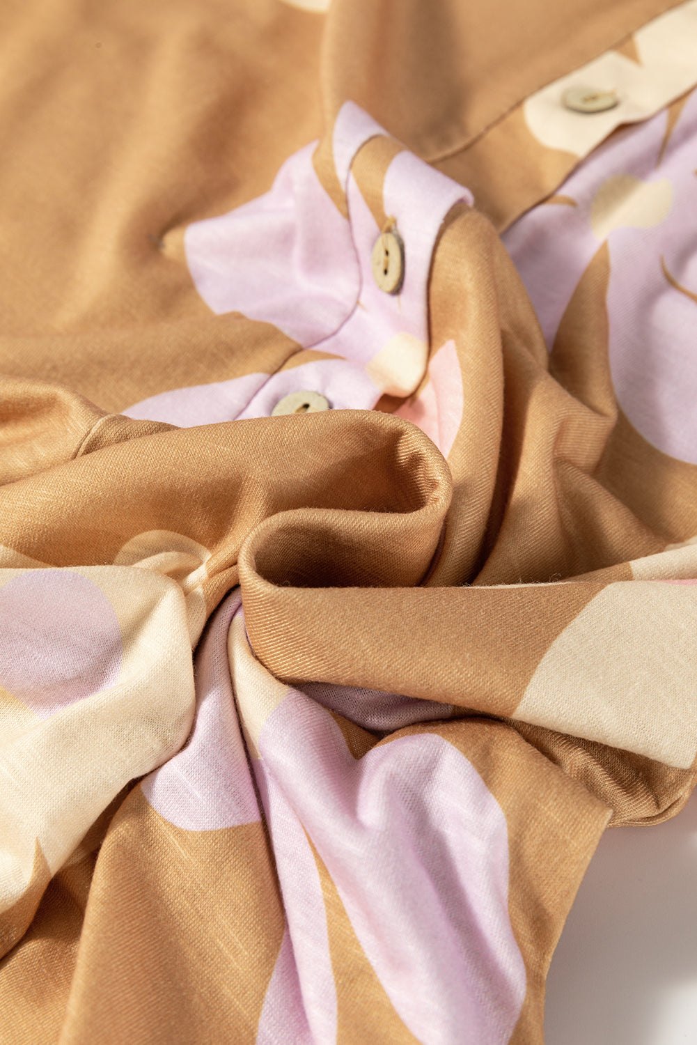 Jumpsuits & Rompers - Floral Buttoned Jumpsuit - Casual Wide-Leg Outfit for Women