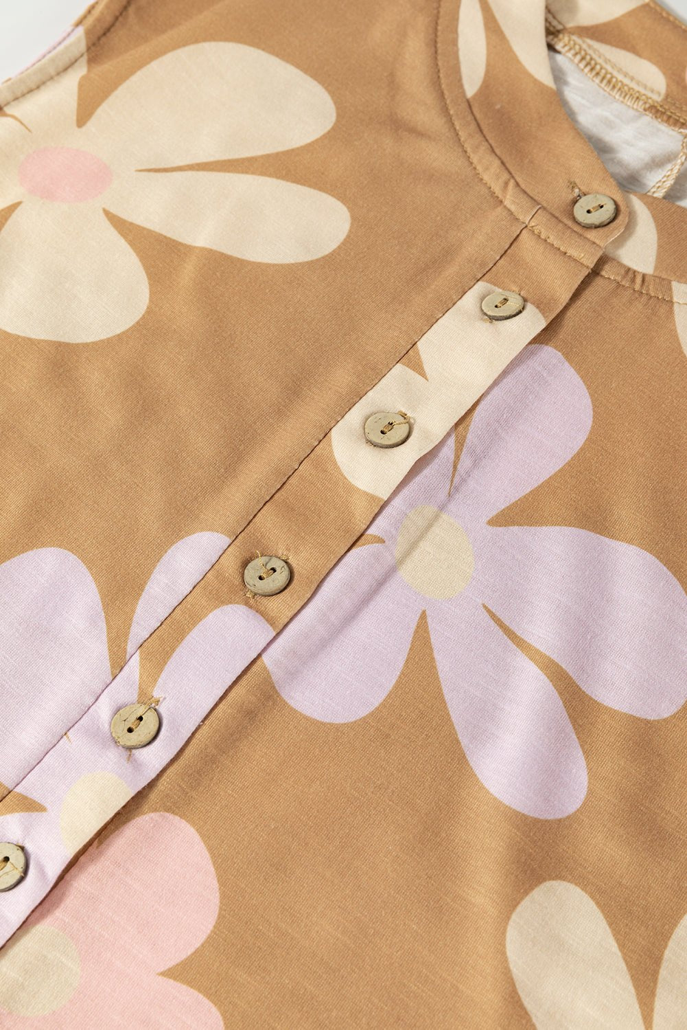 Jumpsuits & Rompers - Floral Buttoned Jumpsuit - Casual Wide-Leg Outfit for Women