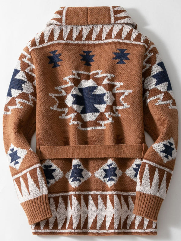 Knitwear - Men's Tailored Knit Coat Jacket for Smart-Casual Dress