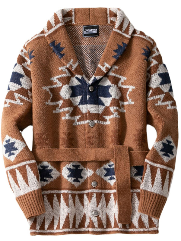 Knitwear - Men's Tailored Knit Coat Jacket for Smart-Casual Dress