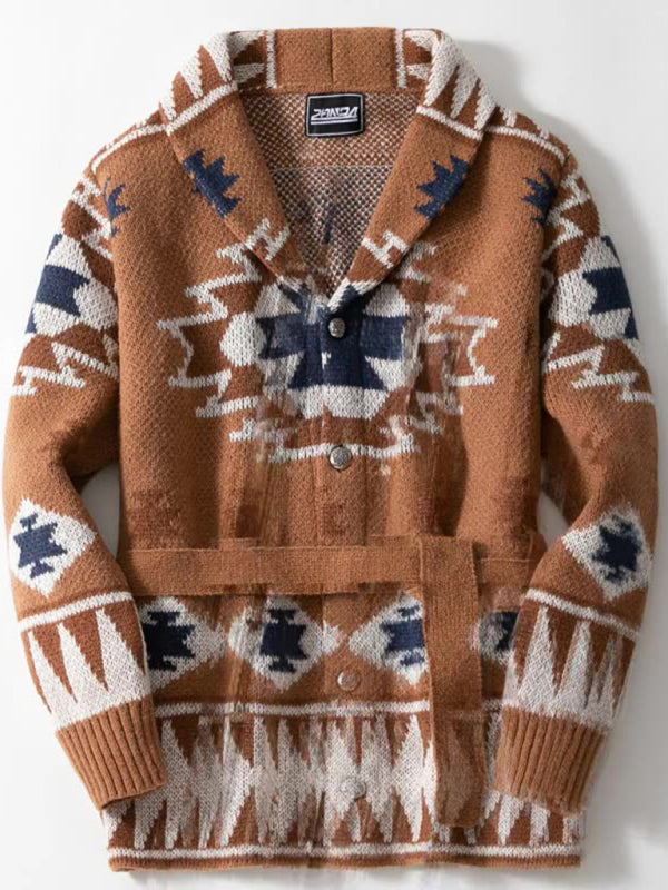 Knitwear - Men's Tailored Knit Coat Jacket for Smart-Casual Dress