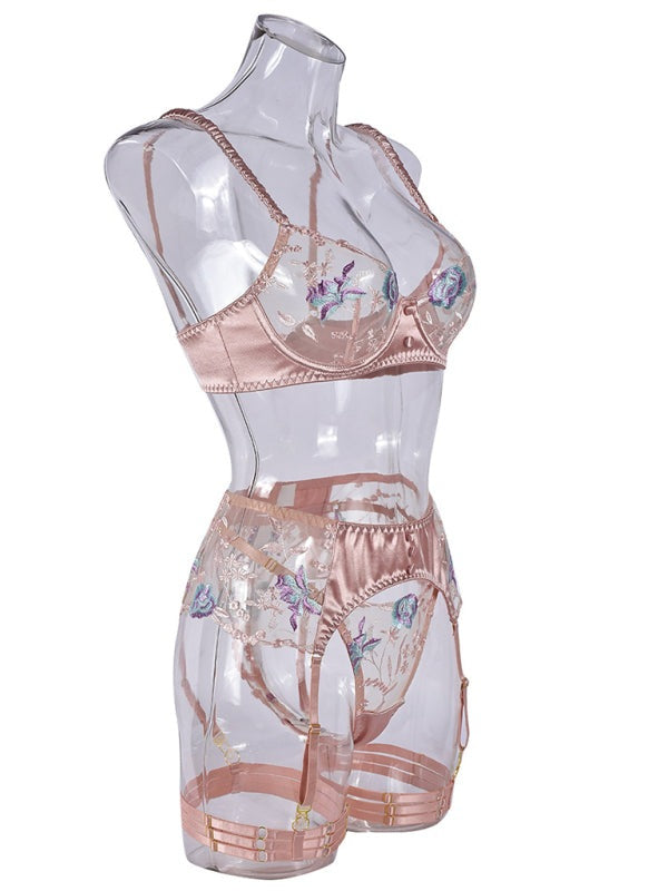 Lingerie - Elegant Bridal Silk Lingerie with Garters
