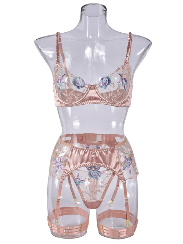 Lingerie - Elegant Bridal Silk Lingerie with Garters