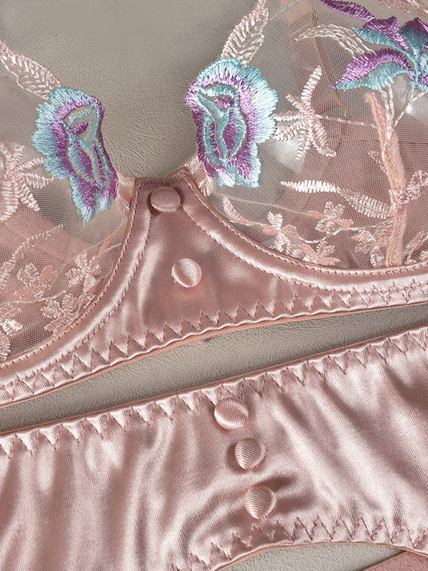 Lingerie - Elegant Bridal Silk Lingerie with Garters