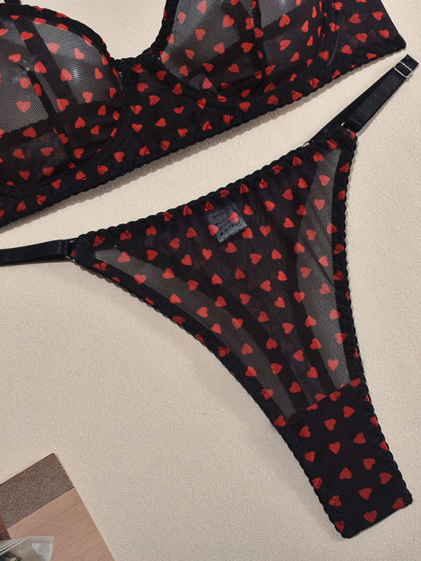 Lingerie - Elegant Mesh Lingerie Set for Romantic Celebrations