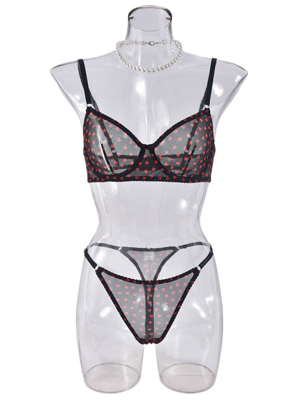 Lingerie - Elegant Mesh Lingerie Set for Romantic Celebrations