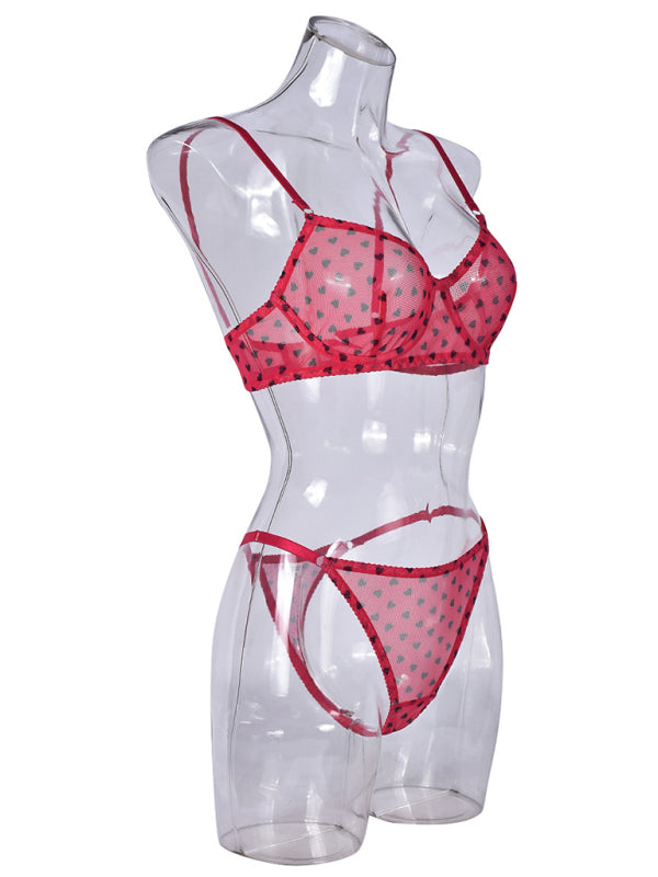 Lingerie - Elegant Mesh Lingerie Set for Romantic Celebrations