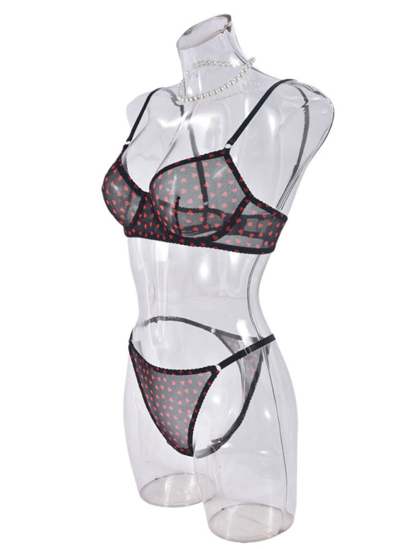 Lingerie - Elegant Mesh Lingerie Set for Romantic Celebrations