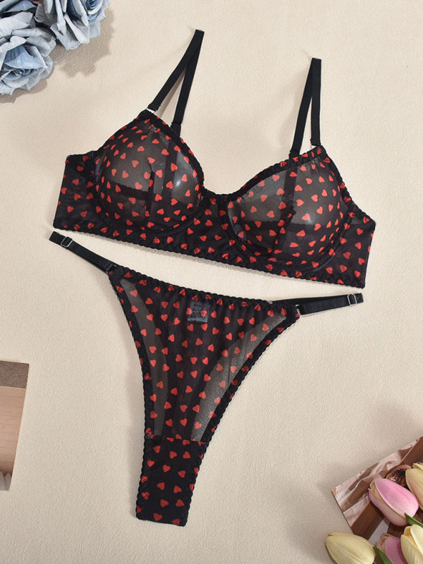 Lingerie - Elegant Mesh Lingerie Set for Romantic Celebrations