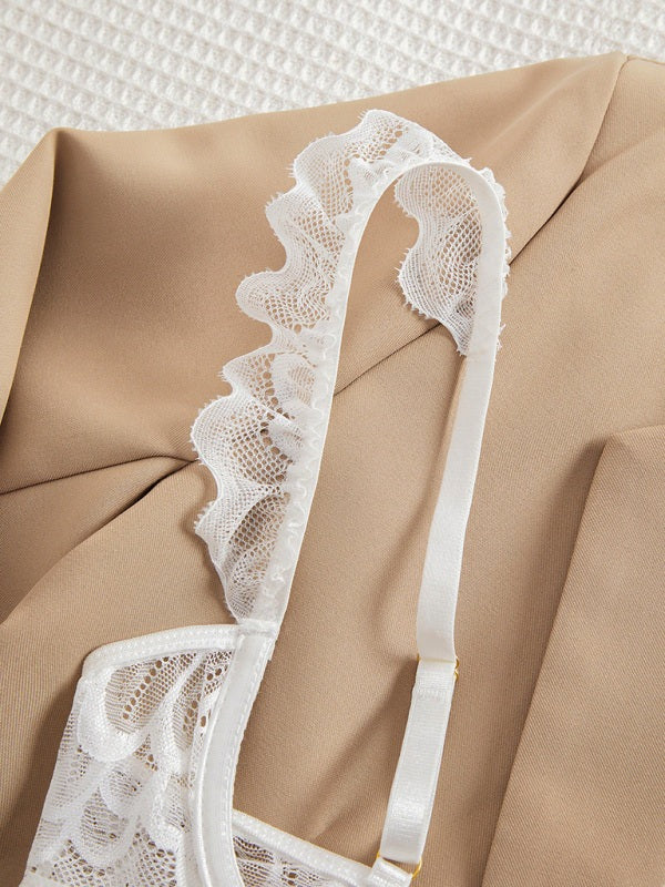 Lingerie - Sensual Red Lace Lingerie Set for Romantic Celebrations