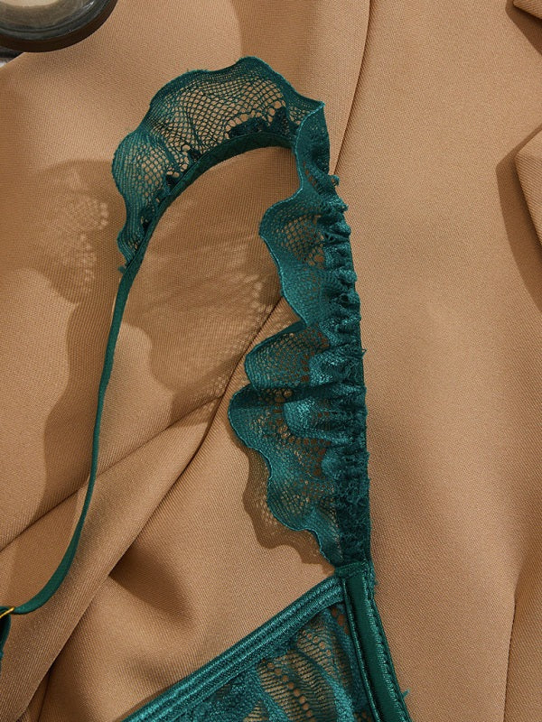 Lingerie - Sensual Red Lace Lingerie Set for Romantic Celebrations