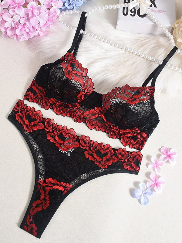 Lingeries - Lingerie Lace Push-Up Set for Romantic Occasion