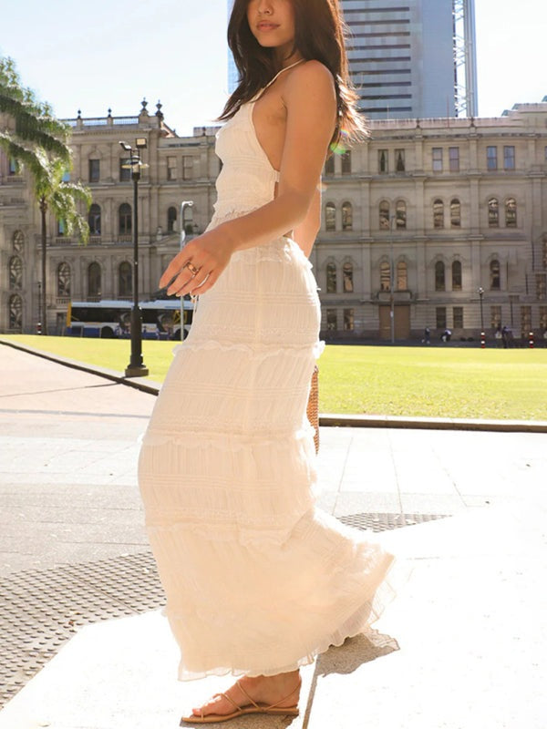 Matching Outfits - Summer Chiffon Halter Set for Women with Maxi Skirt