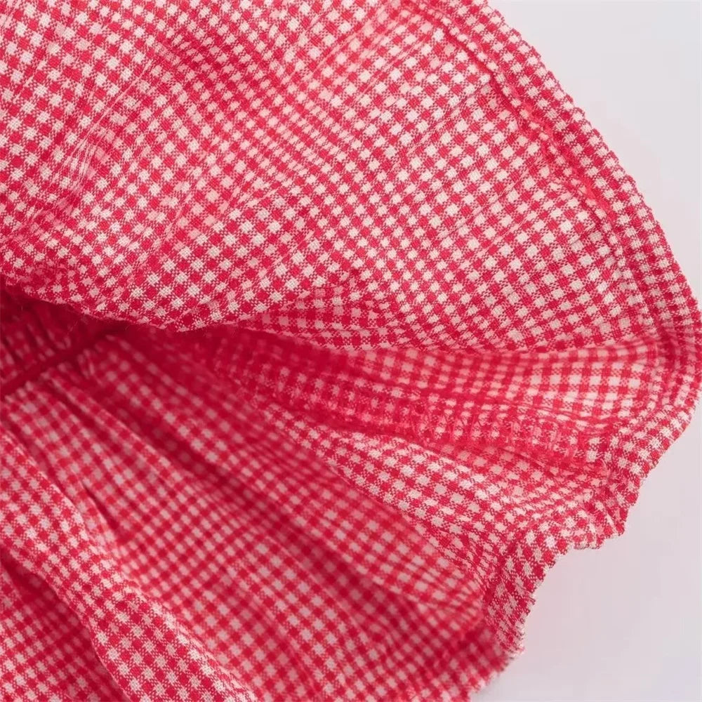 Matching Sets - Women's Frill Smocked Matching Set Cami and Mini Skirt