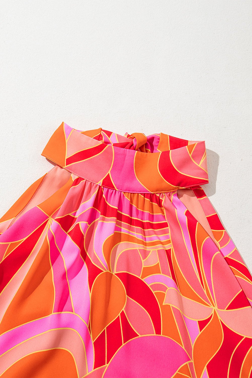 Maxi Dresses - Vibrant Rose Abstract Print Maxi Dress for Summer