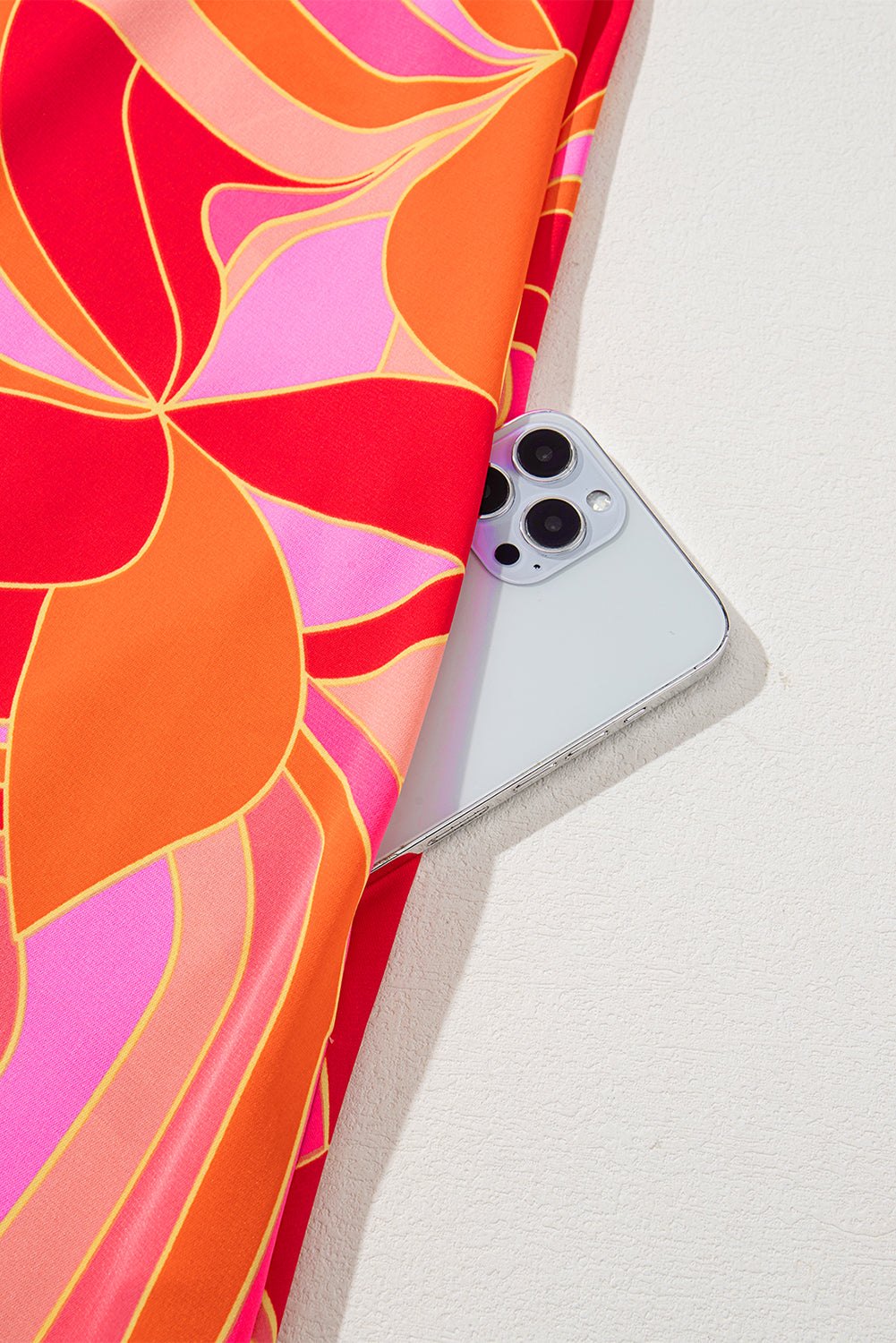 Maxi Dresses - Vibrant Rose Abstract Print Maxi Dress for Summer