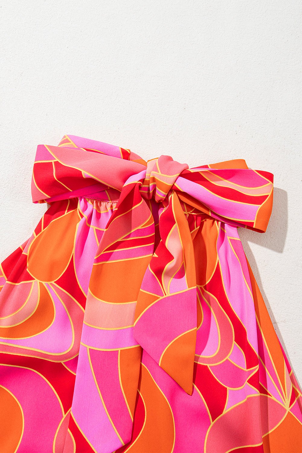 Maxi Dresses - Vibrant Rose Abstract Print Maxi Dress for Summer