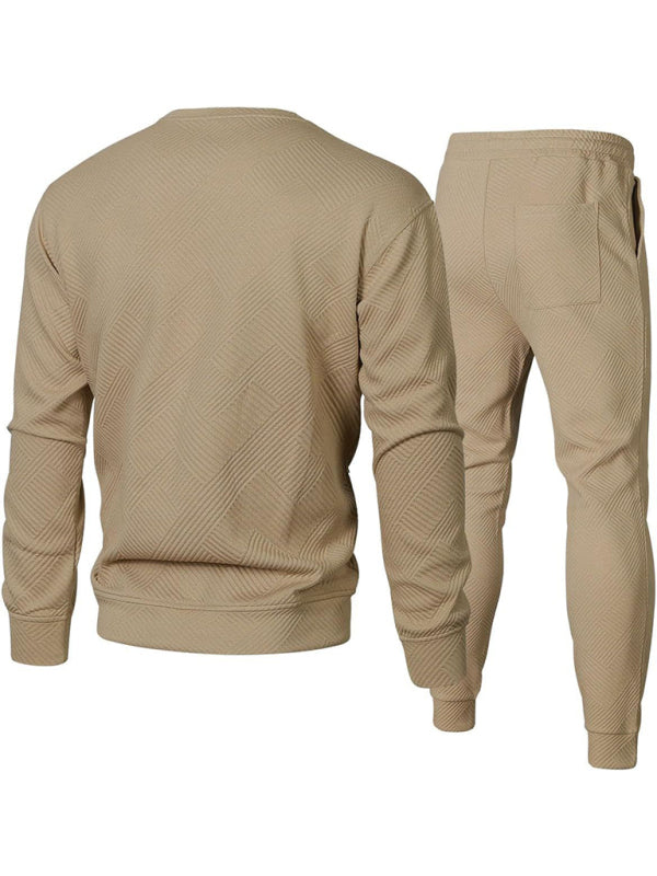 Men Outfits - Casual Sporty Men's Tracksuit Set Pants and Pullover