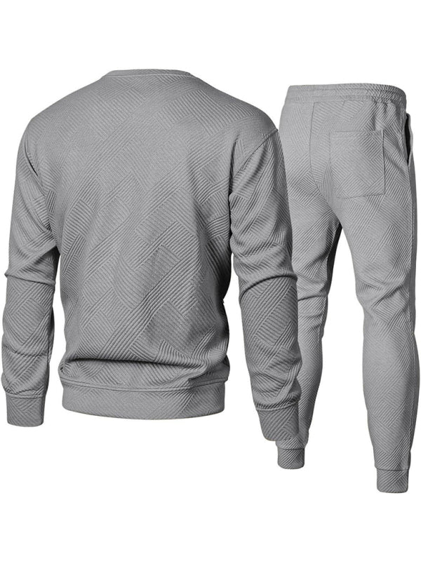 Men Outfits - Casual Sporty Men's Tracksuit Set Pants and Pullover