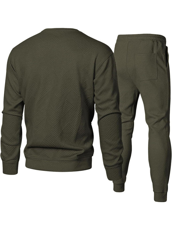 Men Outfits - Casual Sporty Men's Tracksuit Set Pants and Pullover