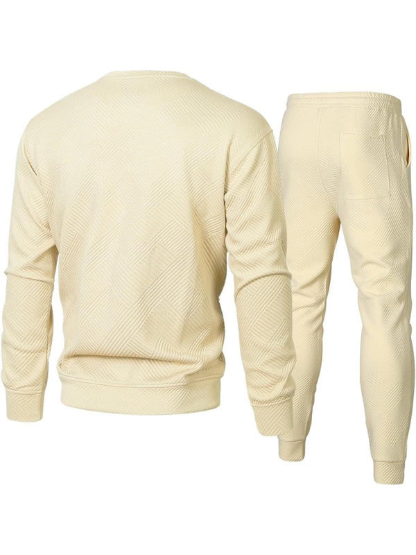 Men Outfits - Casual Sporty Men's Tracksuit Set Pants and Pullover