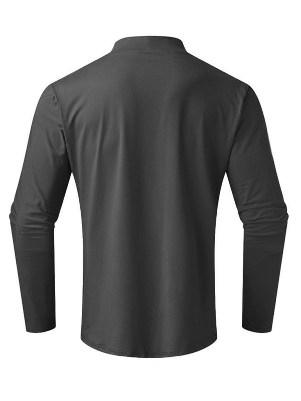 Men Tees - Mustard Men's Long Sleeve Turtleneck T-Shirts