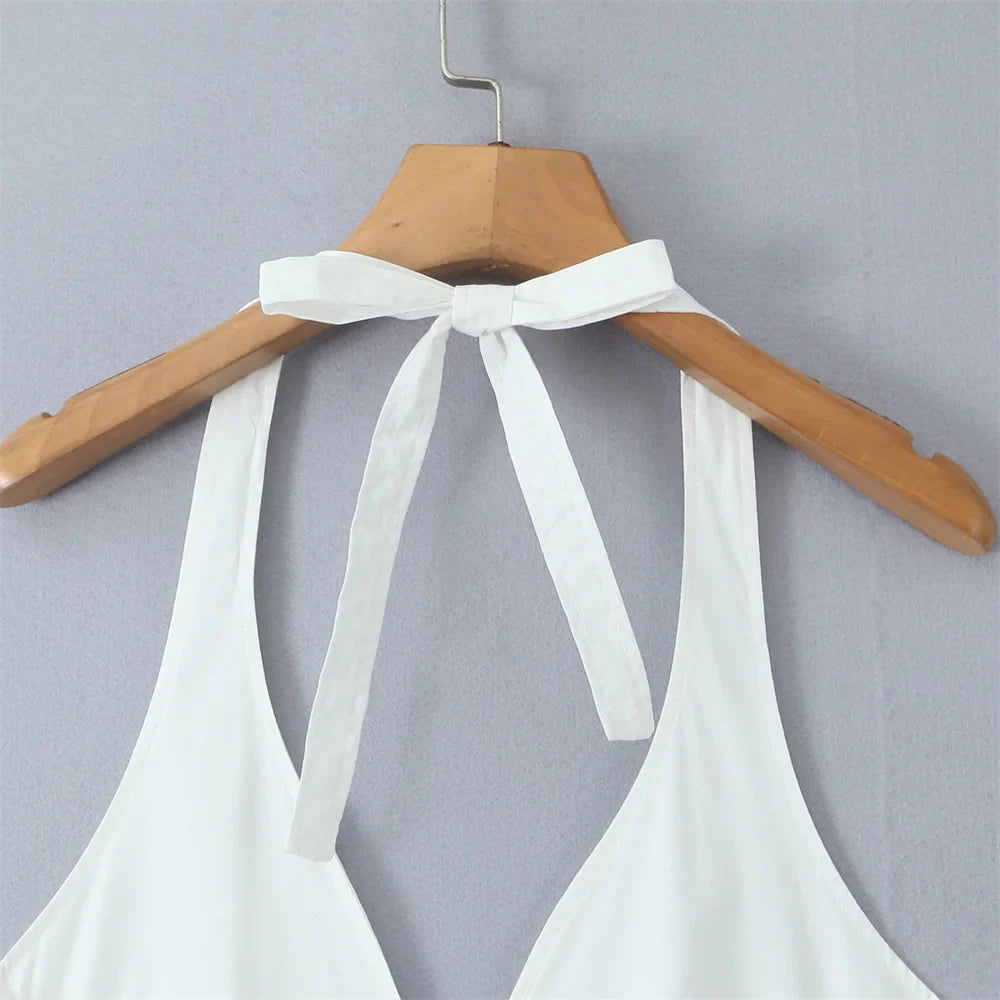 Midi Dresses- Halter Dress Perfect for Garden Weddings- - Pekosa Women Fashion