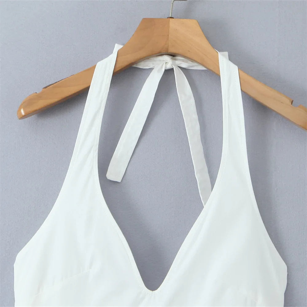 Midi Dresses- Halter Dress Perfect for Garden Weddings- - Pekosa Women Fashion