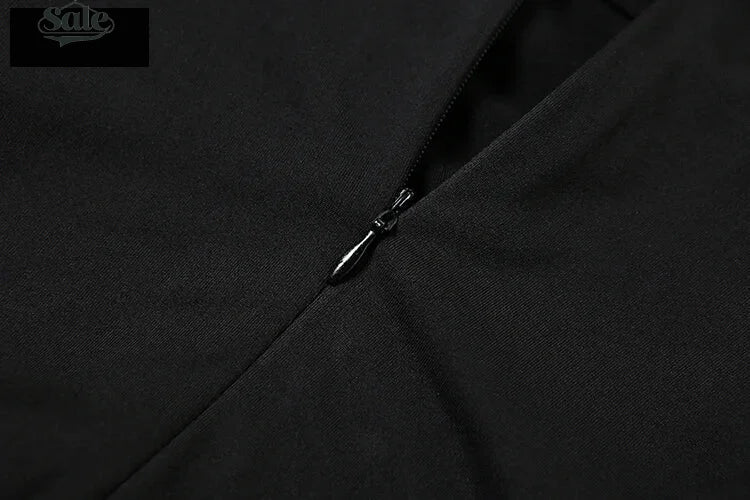 Midi Dresses - Sleek Noir Ruche Evening Midi Dress