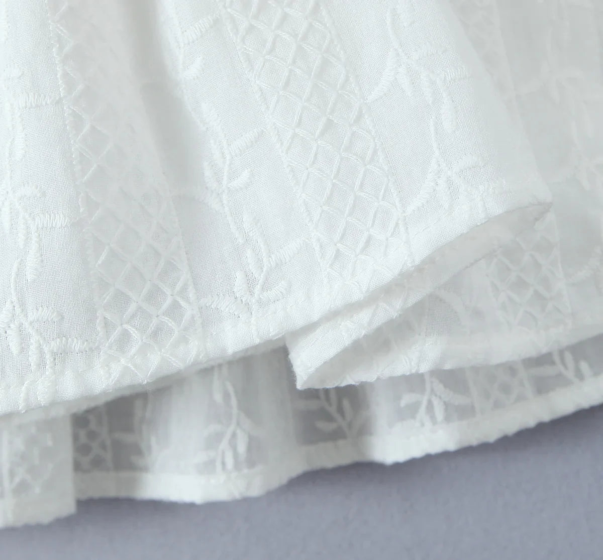 Mini Dresses- Cocktail Hour Embroidered Women's Textured Drop-Waist Dress for Summer- - Pekosa Women Fashion