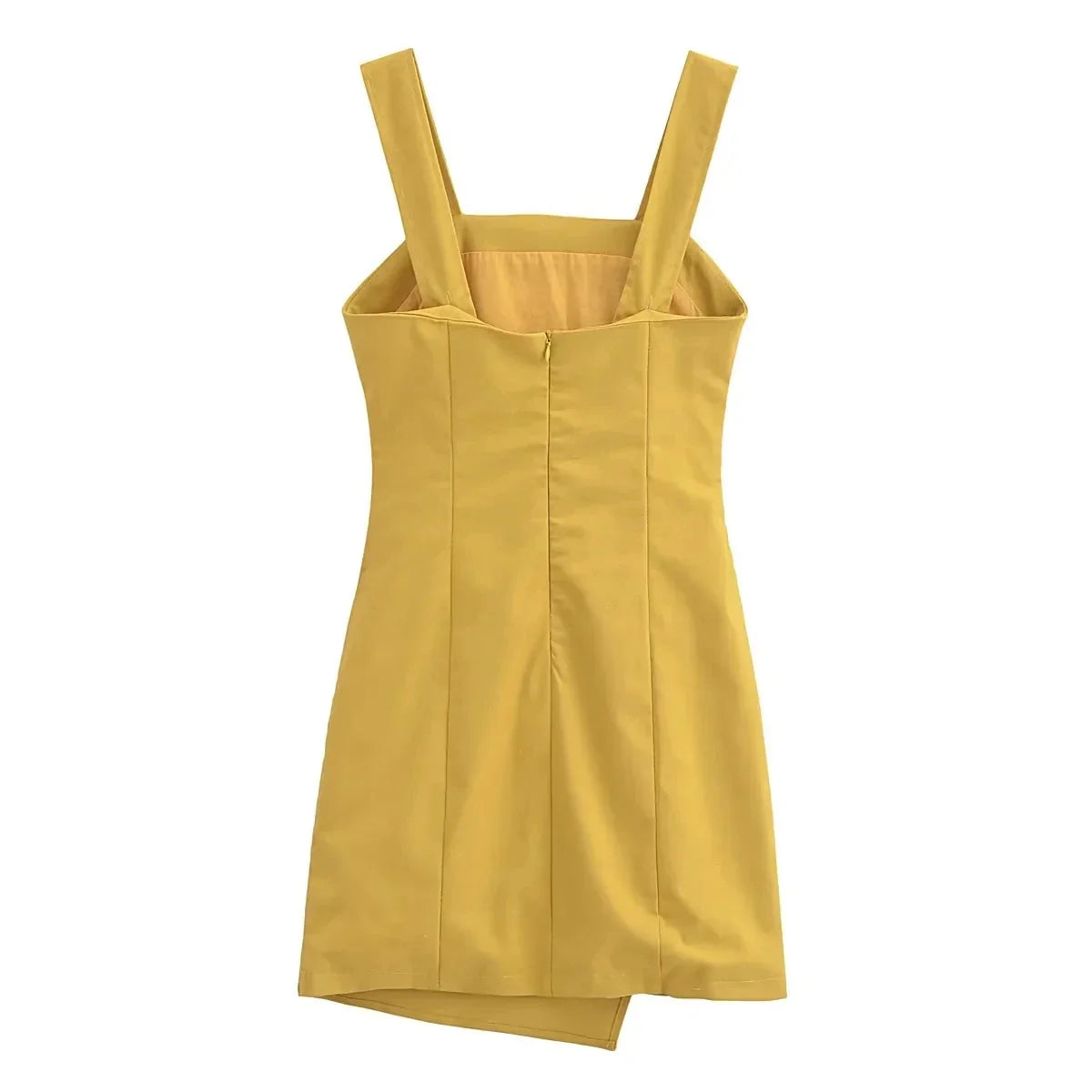 Mini Dresses- Cocktail Solid Square Neck Mini Dress for Summer- - Pekosa Women Fashion