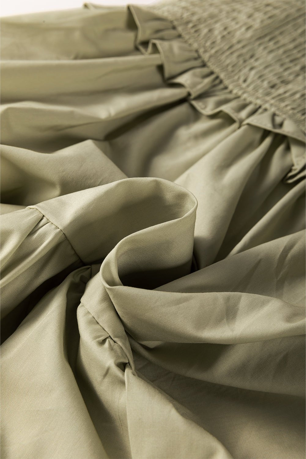 Mini Dresses - Casual Smocked Summer Dress with Ruffle Accents