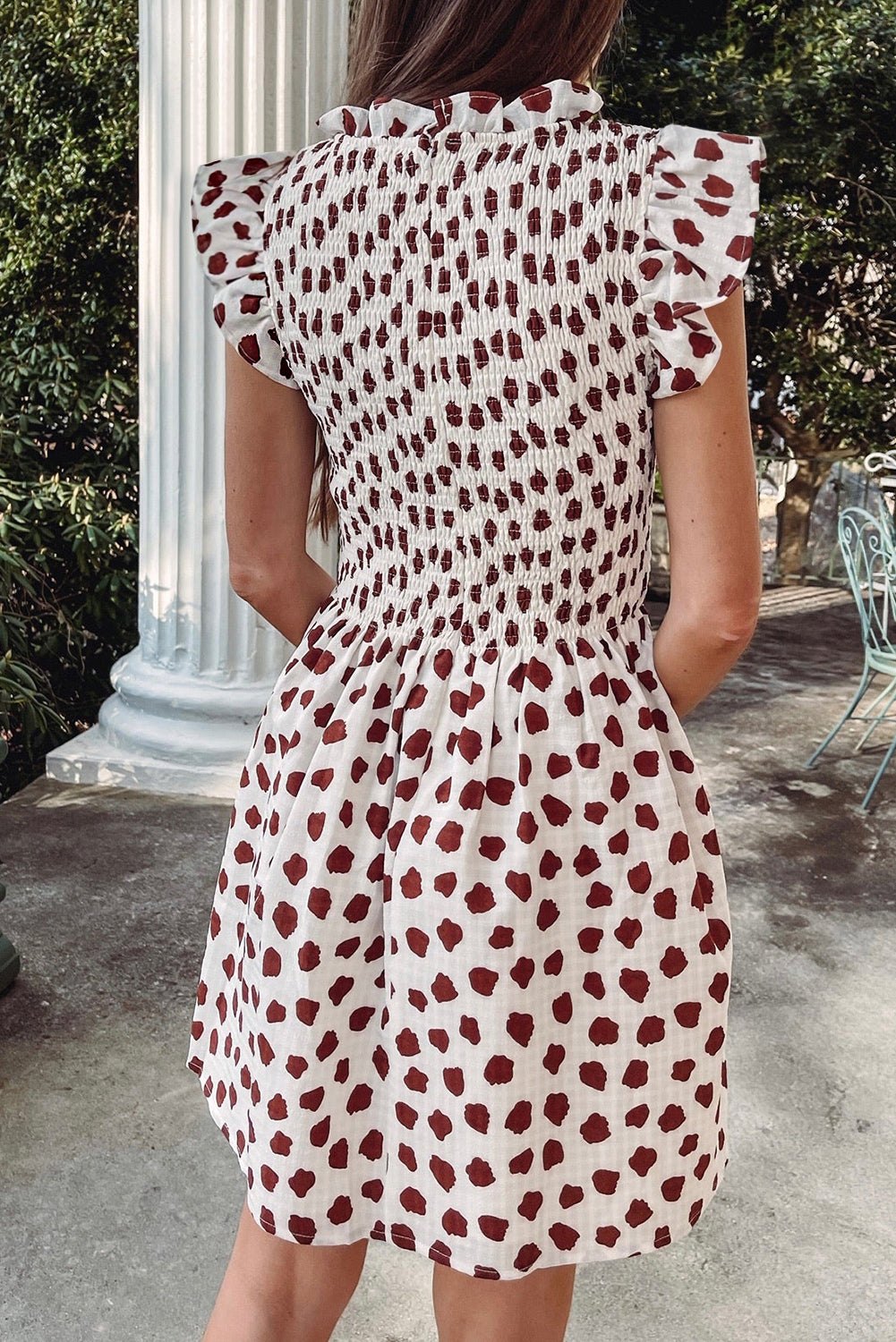 Mini Dresses - Abstract Heart Flutter Sleeve Dress - Perfect for Summer