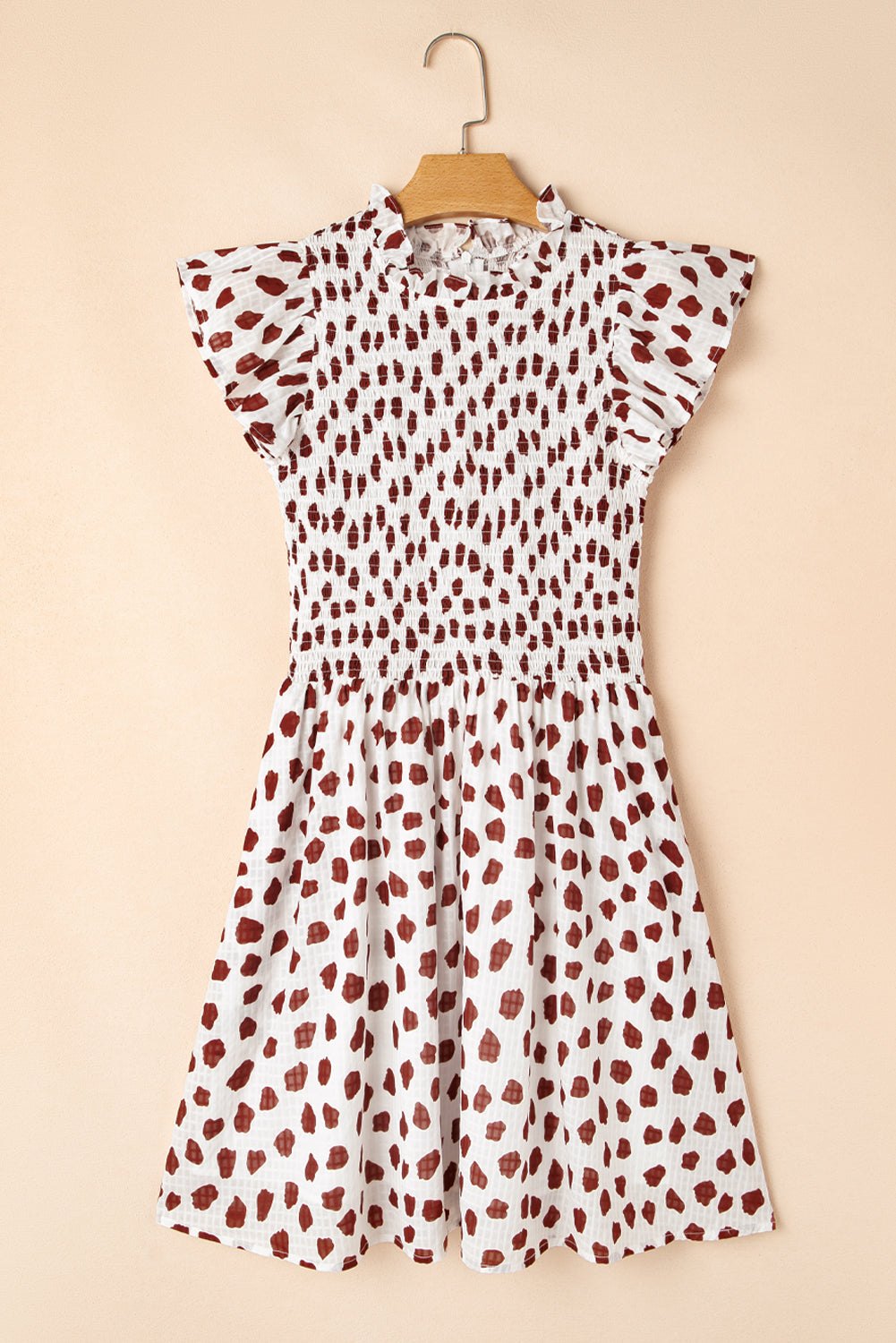 Mini Dresses - Abstract Heart Flutter Sleeve Dress - Perfect for Summer