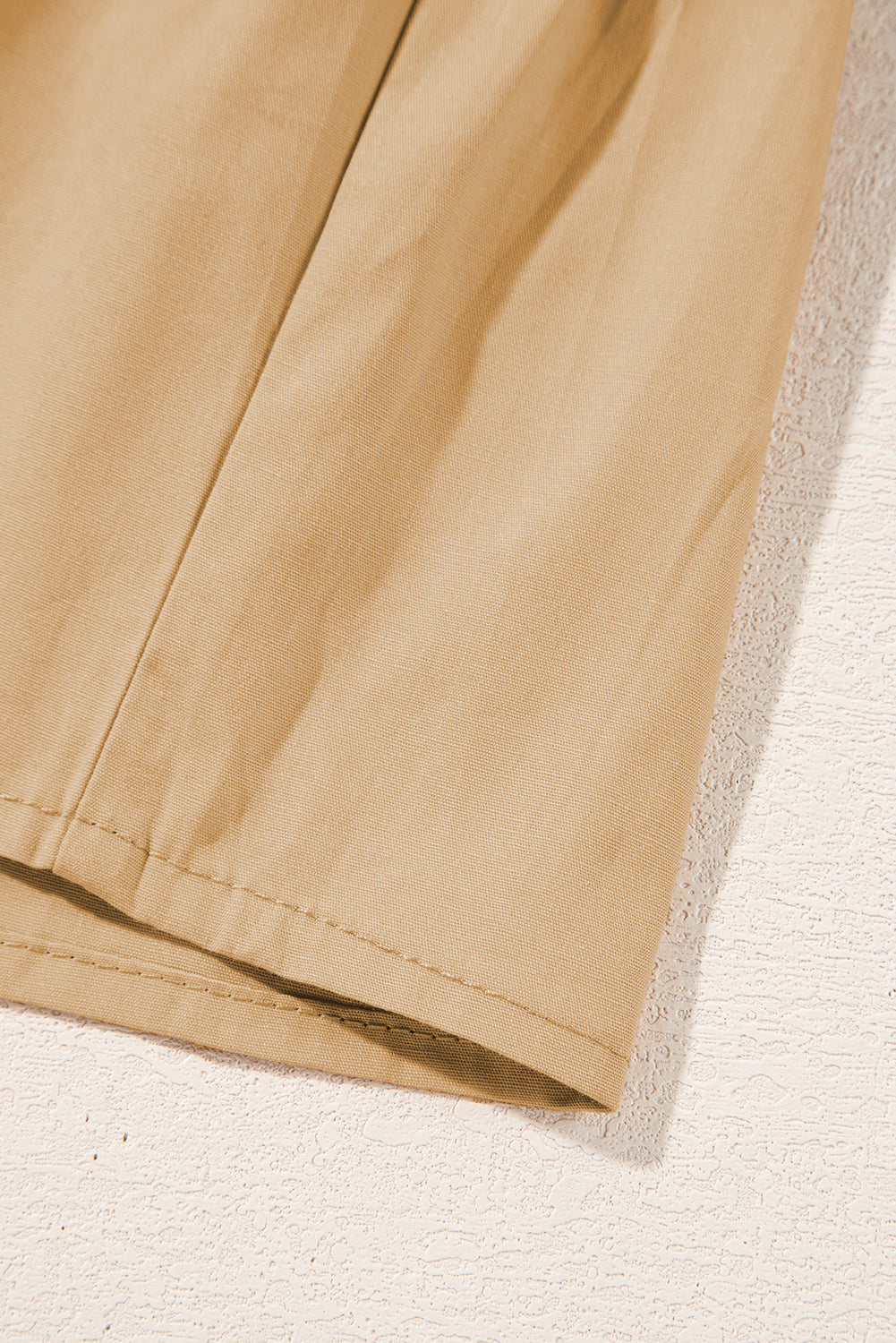 Mini Dresses - Casual Cotton Dress with Tie-up Front