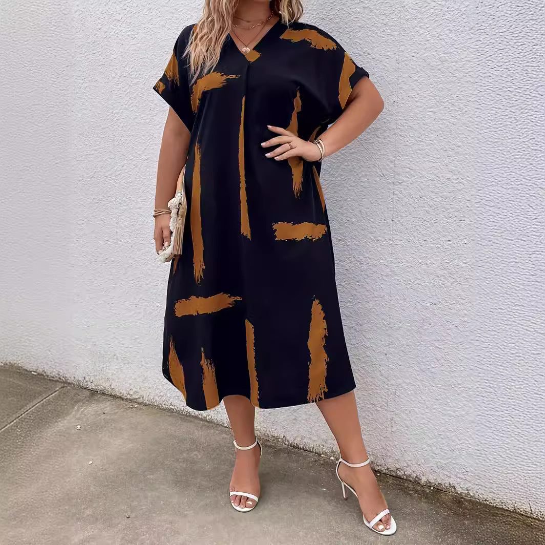 Casual Dresses - Women's Summer Loose Casual Dolman Sleeve Long Dress