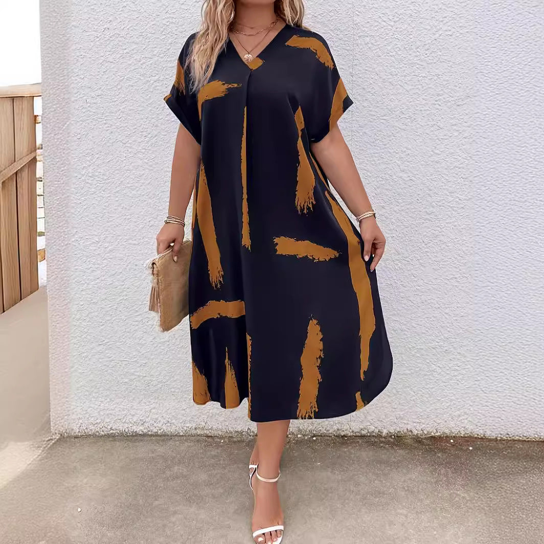 Casual Dresses - Women's Summer Loose Casual Dolman Sleeve Long Dress