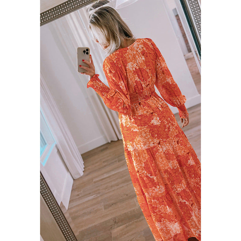 A-Line Dresses - European And American Fashion & Trend Multi-color Printed Dress