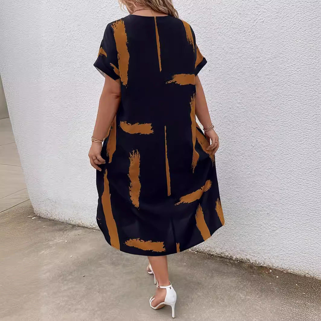 Casual Dresses - Women's Summer Loose Casual Dolman Sleeve Long Dress