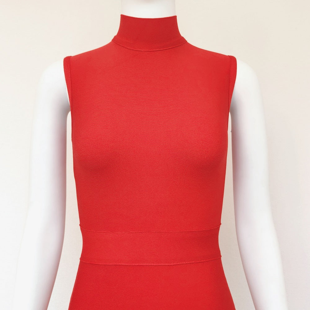 Women's Turtleneck Sleeveless Slim Stretch Dress