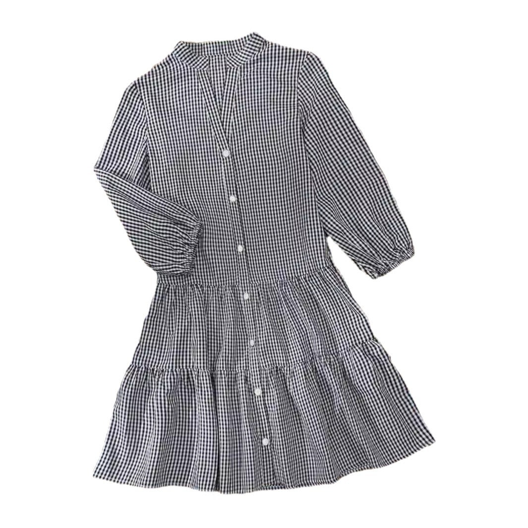 Casual Dresses - Fashion Simple Loose Plaid Dress Women